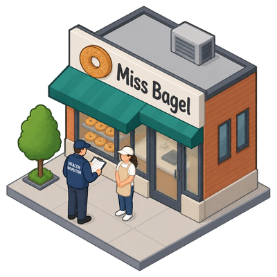 Miss Bagel gets NYC pre-permit inspection at Brooklyn Fulton Street shop