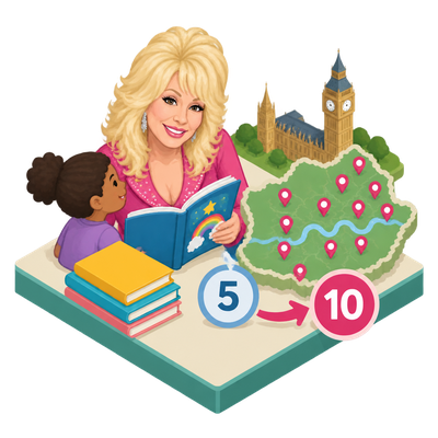 Dolly Parton's Imagination Library doubles London coverage after her death