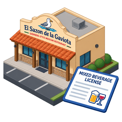 El Sazon de la Gaviota shows mixed beverage license on Oklahoma ABLE record