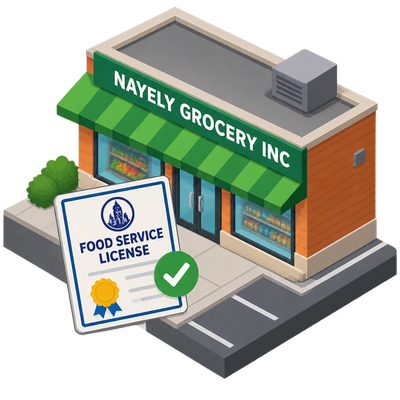 Nayely Grocery Inc receives Philadelphia food service license at 6600 Paschall Ave