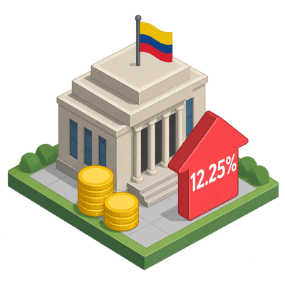 Colombia's central bank raises interest rate to 12.25%