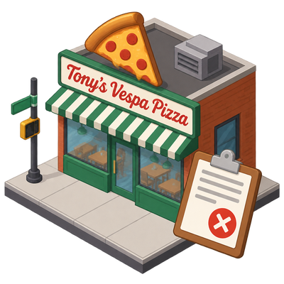 Tony's Vespa Pizza faces permit review after pre-permit inspection finds critical violations
