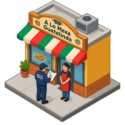 A Lo Mexa Guatelinda gets pre-permit inspection for New York food permit