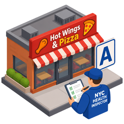 Hot Wings & Pizza scores A in NYC pre-permit health inspection