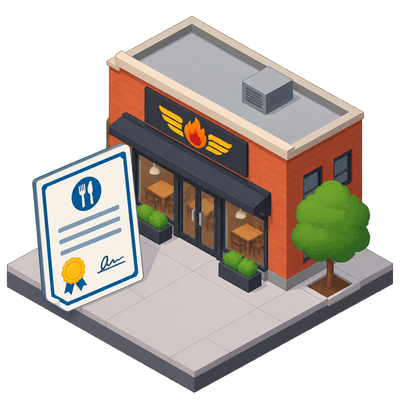 Fire N Fly Inc licensed for food service at 246 Market Street in Philadelphia