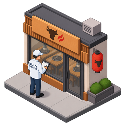 Yakiniku Great undergoes NYC pre-permit health inspection