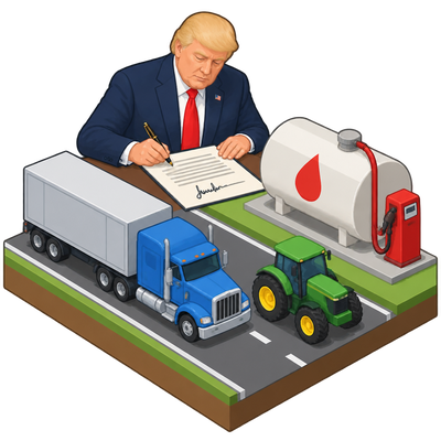 Trump orders diesel fuel tax deferral, allows dyed diesel on highways
