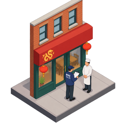 Feng Shun Chang Kitchen inspected for New York City food permit