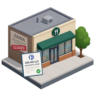 Ata Kg LLC restaurant license appears for former Zaina space in Seattle