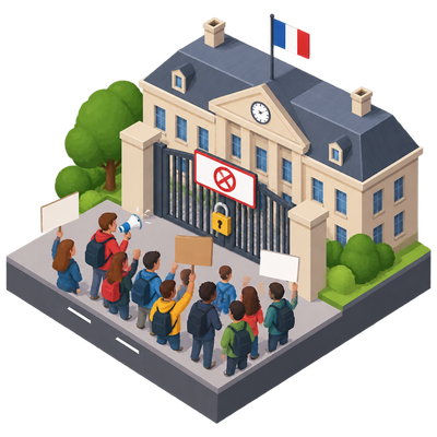 France closes up to 500 schools as student protests spread