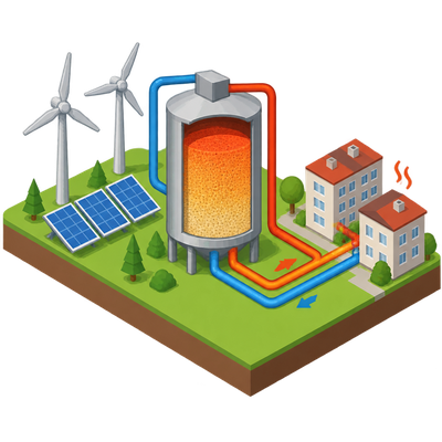 Finnish sand batteries store renewable energy as heat for district heating