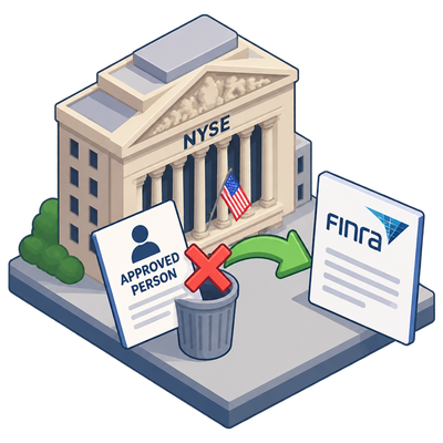 NYSE deletes 'approved person' registration category, adopts FINRA-style definition