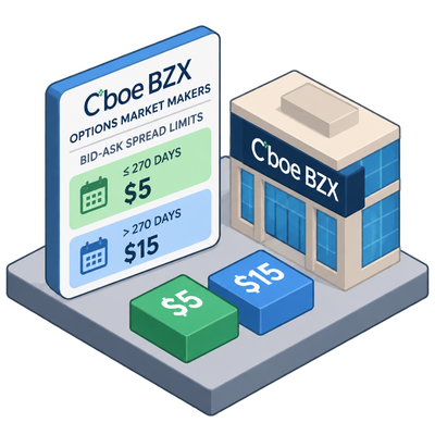 Cboe BZX adopts tiered bid-ask limits for options market makers