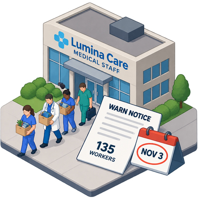 Lumina Care Medical Staff files to lay off 135 workers in New York