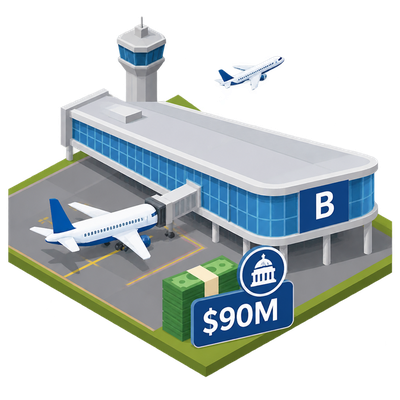 Austin-Bergstrom lands $90M federal grant to build new Concourse B