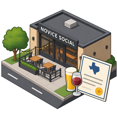 Novice Social lands Texas liquor license at Houston's Moncrief Lenoir campus