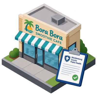 Bora Bora Smoothie Cafe registers Charlotte location with county health department