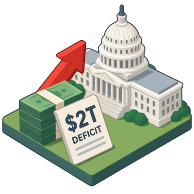 Federal budget deficit hits $2 trillion, largest since COVID