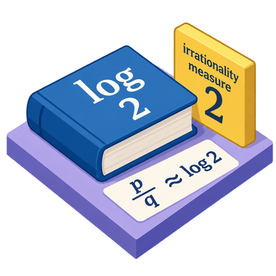 Logarithms of rational numbers proven to have irrationality measure 2