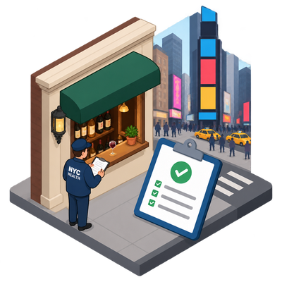 Buchette del Vino files pre-permit health inspection in Times Square