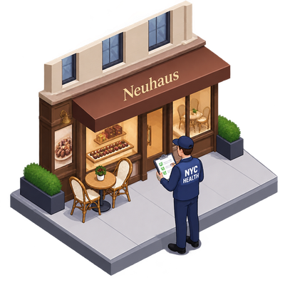 Neuhaus Upper West Side café logs NYC pre-permit inspection