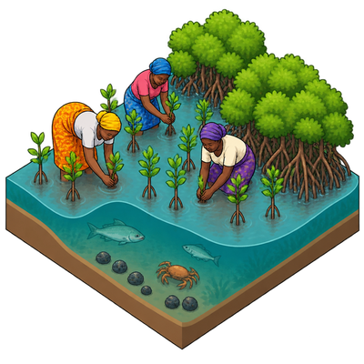 Niger Delta women restore millions of mangroves to oil-damaged wetlands