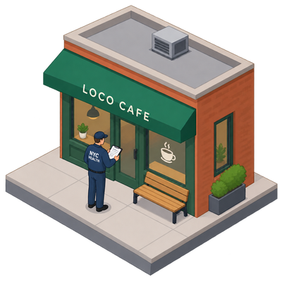 Loco Cafe gets pre-permit inspection at 626 Manhattan Avenue