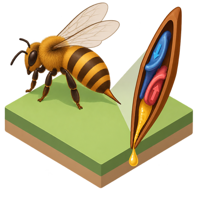 Honey bee stinger revealed as double-piston venom pump