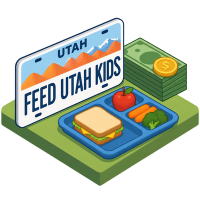 Utah 'Feed Utah Kids' plate sends $30 per sale to lunch debt