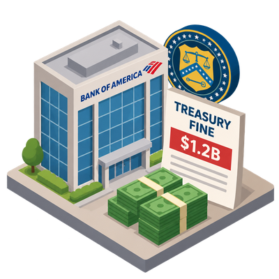 Treasury fines Bank of America $1.2 billion over money laundering and sanctions failures
