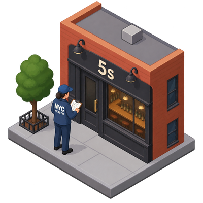 East Village bar 5s gets pre-permit inspection ahead of NYC food permit
