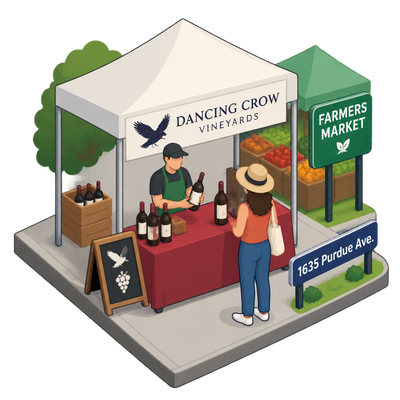 Dancing Crow Vineyards applies to sell wine at West LA Farmers Market