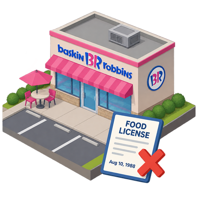 Louisville Baskin Robbins drops off active food licence list