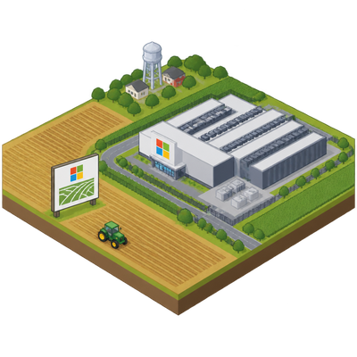 Microsoft buys 600 acres in Iowa town of 1,300 for data center campus