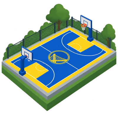 SF's Panhandle basketball courts reopen in Warriors colors after renovation