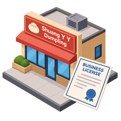 Shuang Y Y Dumpling files Sacramento County business license
