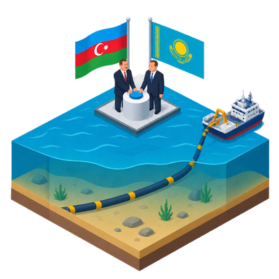 Azerbaijan and Kazakhstan inaugurate Trans-Caspian fiber-optic cable line
