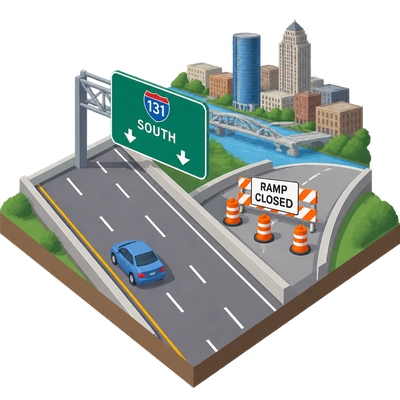 Southbound US-131 Market Avenue ramp closes for two weeks in Grand Rapids
