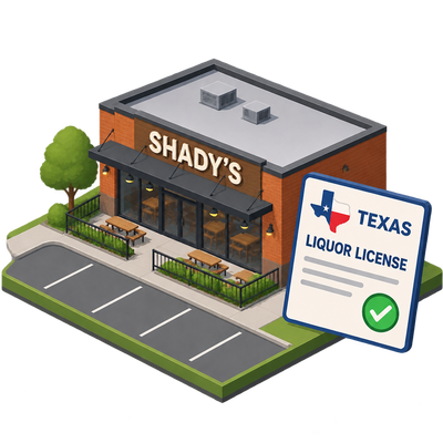 Texas Alcoholic Beverage Commission issues liquor licence to Shady's at 7124 Campbell Rd