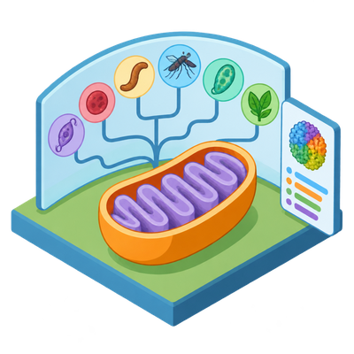 Mitochondria atlas across tree of life reveals parasite drug targets