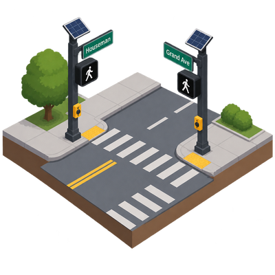 Grand Rapids adding pedestrian beacons to two Michigan Street crossings