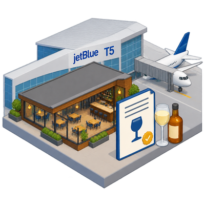 OTG JFK T5 Venture II receives restaurant liquor licence for Terminal 5 space