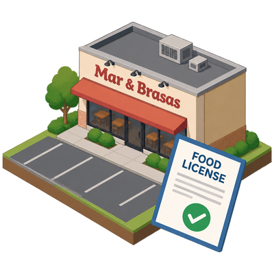 Charlotte health department records food license for Mar & Brasas