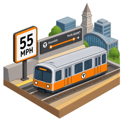 MBTA raises Orange Line speed limit to 55 mph between Assembly and North Station