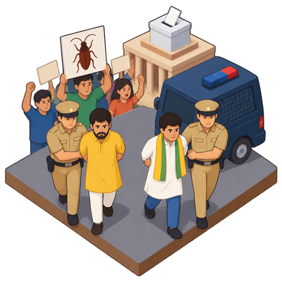 India detains 'Cockroach' protest leaders amid voter list dispute