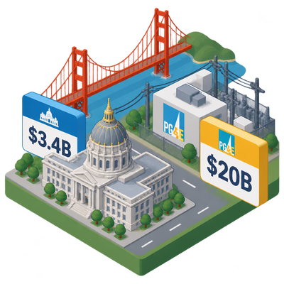San Francisco bids $3.4 billion for PG&E's city grid; utility asks $20 billion