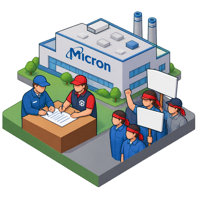Micron settles with Taichung union as Taoyuan strike proceeds