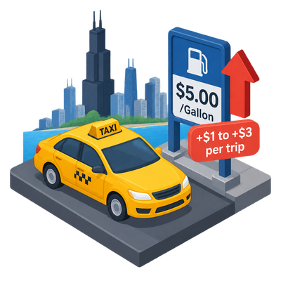 Chicago taxi fuel surcharge returns as gas tops $5