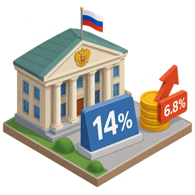 Russia's central bank holds key rate at 14% as inflation stays elevated