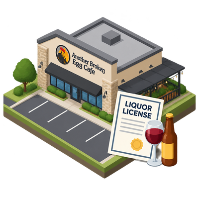 Texas issues liquor license for Another Broken Egg Cafe at Bandera Pointe